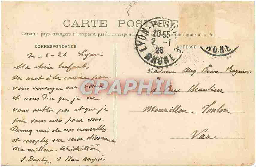 CPA Lyon ainay Chaire oeuvre du XIX e siecle don’t le style est bien en harmonie avce le reste de l' — Verso