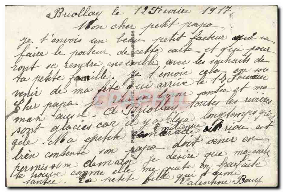 CPA Les etrennes du petit facteur Choisissez dans ma boite a tresor Patriotique Militaria Anglais Francais — Rückseite