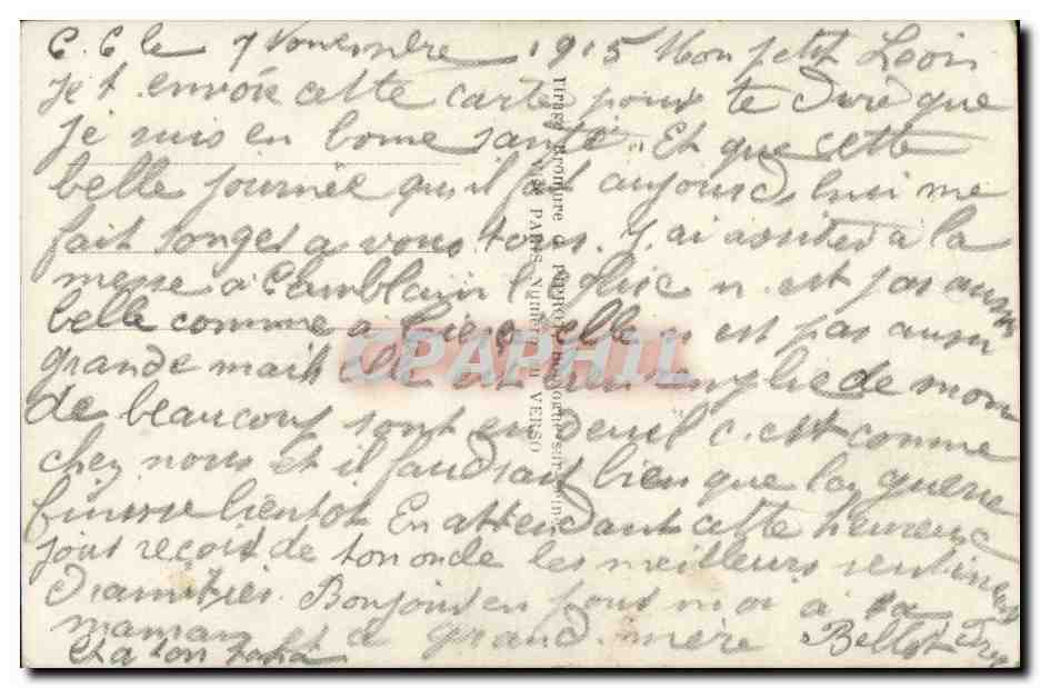 CPA Amities du Front Soldat Poilu Patriotique Militaria Anglais Francais — Rückseite