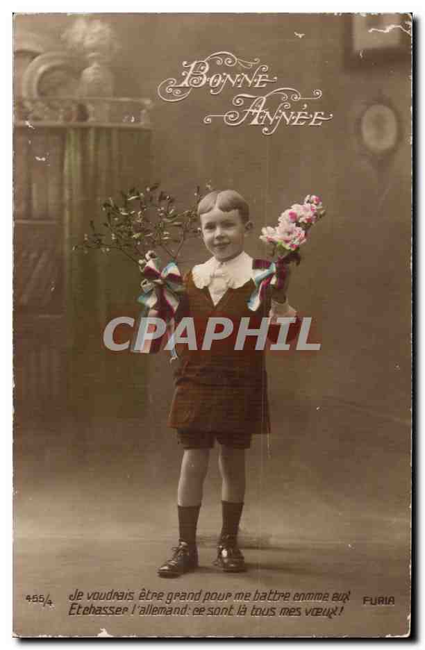CPA Bonne annee enfant Patriotique Militaria