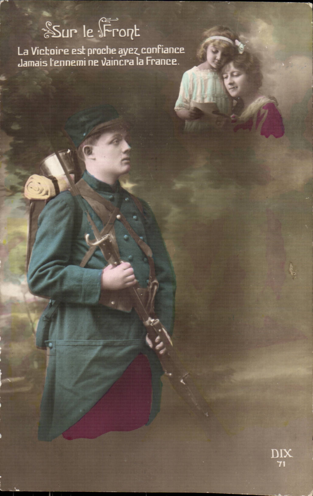 CPA Sur le front La victoire est proche Patriotique Militaria