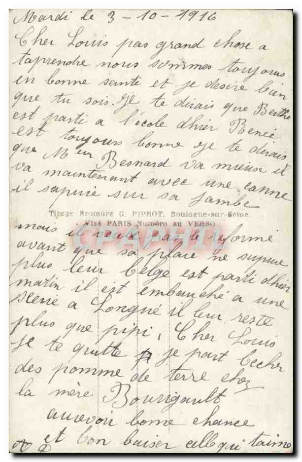 CPA Le poilu permissionnaire Amour Guerre Militaria patriotique Amour Humour — Rückseite