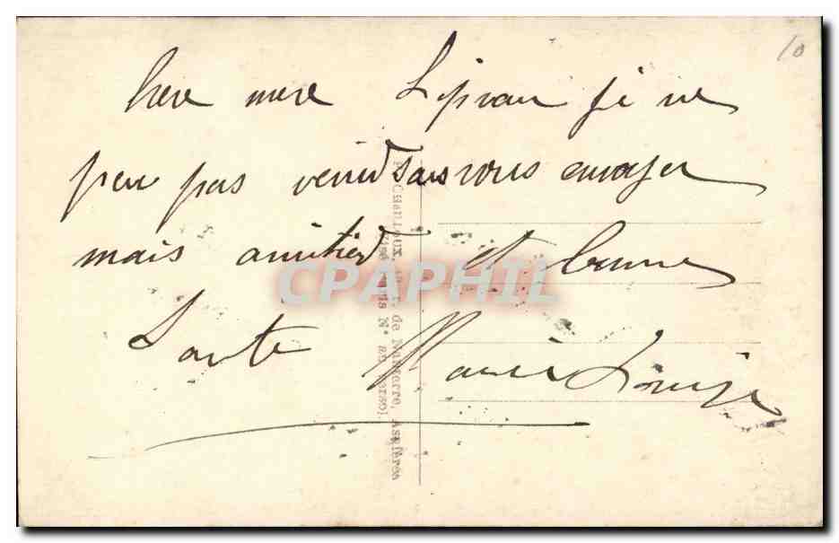 Fantaisie CPA Tu me reconnaitras sans peine a mon parafe Mon coeur a de l'amour Enfant lettre Militaria — Rückseite