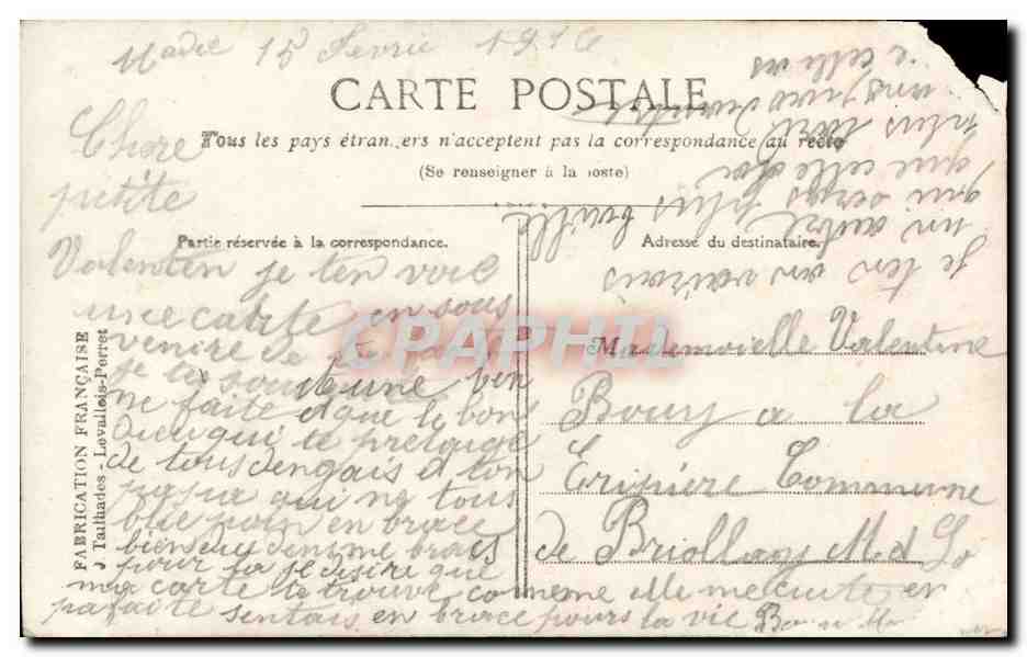 Fantaisie CPA Aurore de gloire Militaria — Rückseite