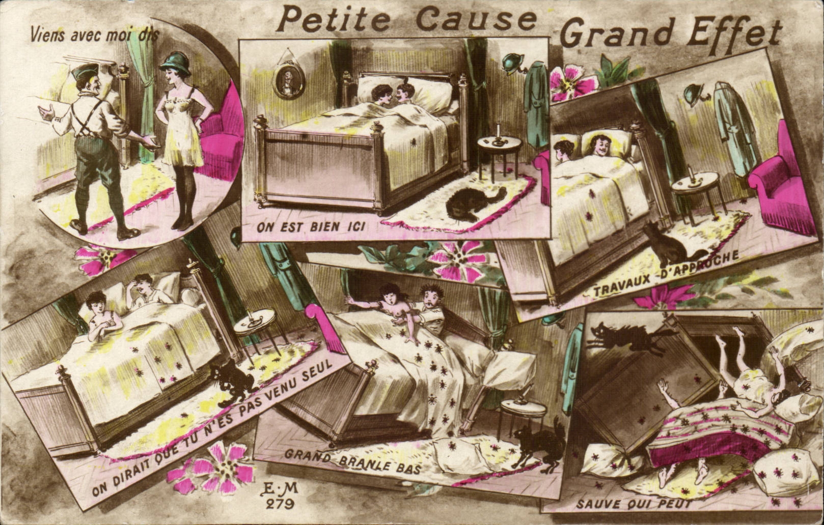 Fantaisie CPA Petite cause grand effet ! Couple Amour
