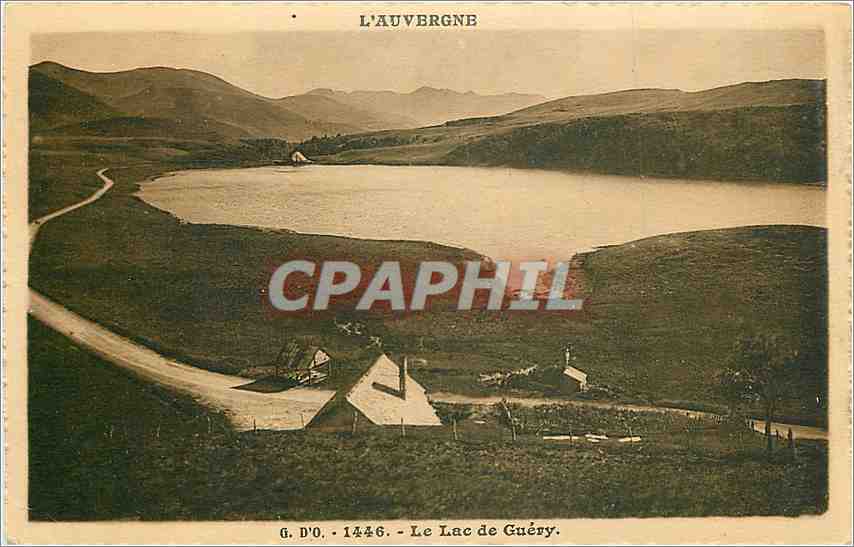 Le Lac de Guéry — vue panoramique — J. Goutelanges, édit., Ollennans (P.-d.-D.)