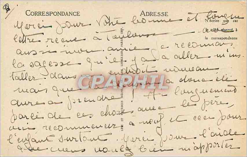 CPA Bourges Cathedrale Saint Etienne Partie du Tympan de la Porte Centrale Les Elus  — Rückseite