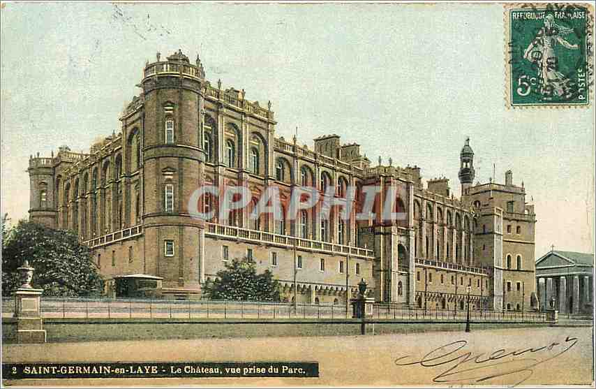 SAINT-GERMAIN-en-LAYE - The Castle, view taken from the Park. — P. ASTESI, n°2