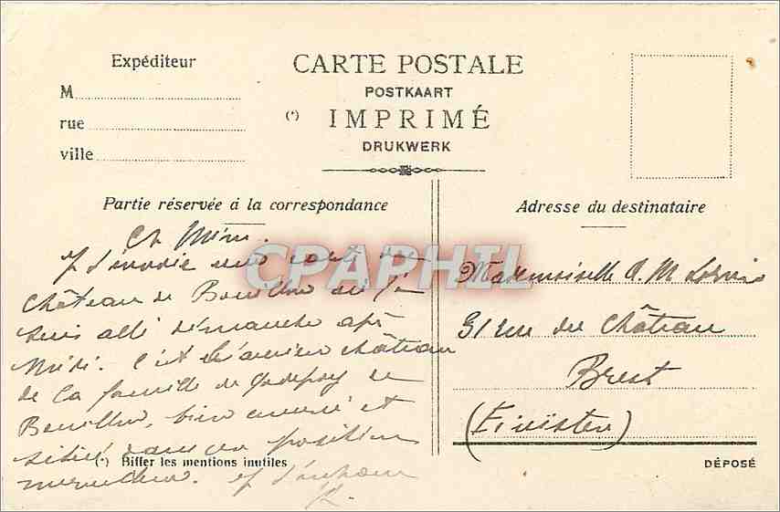CPA Souvenir du Chateau de Bouillon L'Entree du Chateau  — Rückseite