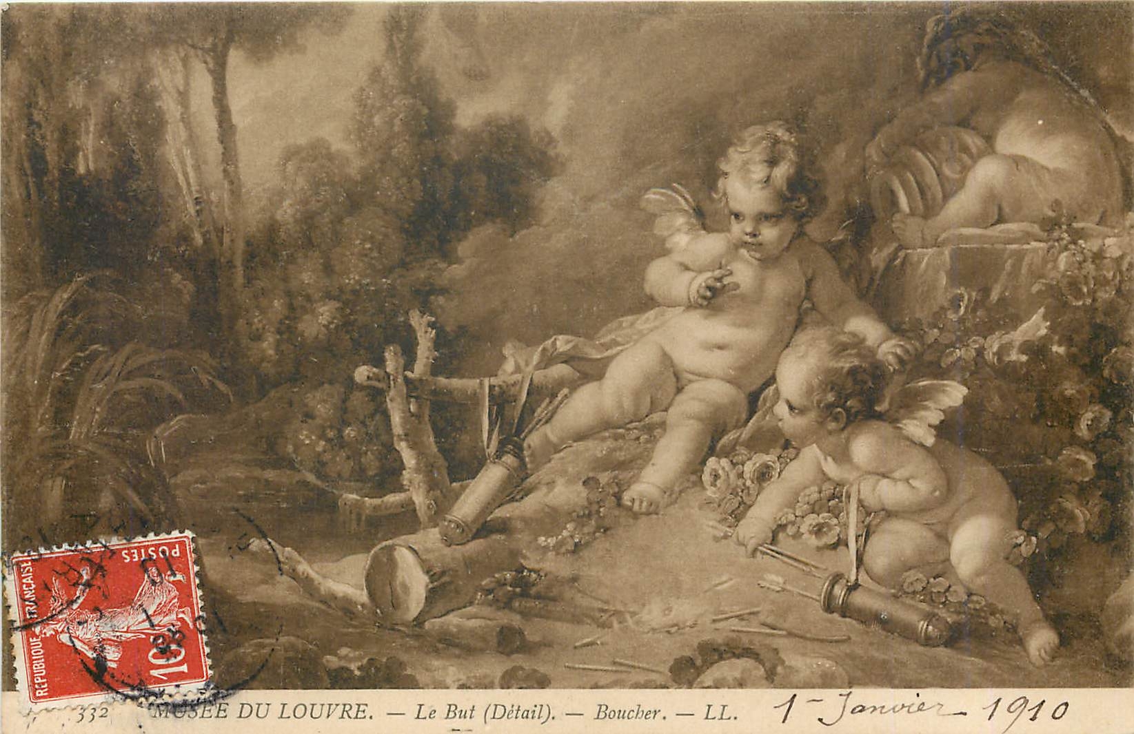 CPA Musee du Louvre Le But detail Boucher 