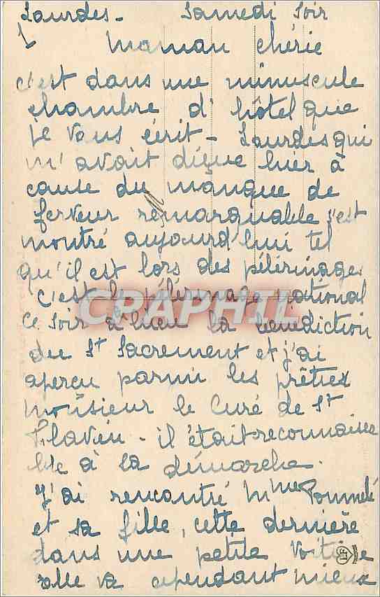 CPA Lourdes Vue Plongeant sur la Basilique  — Verso