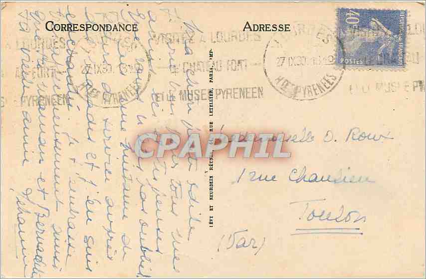 CPA Lourdes La Benediction des Malades  — Verso
