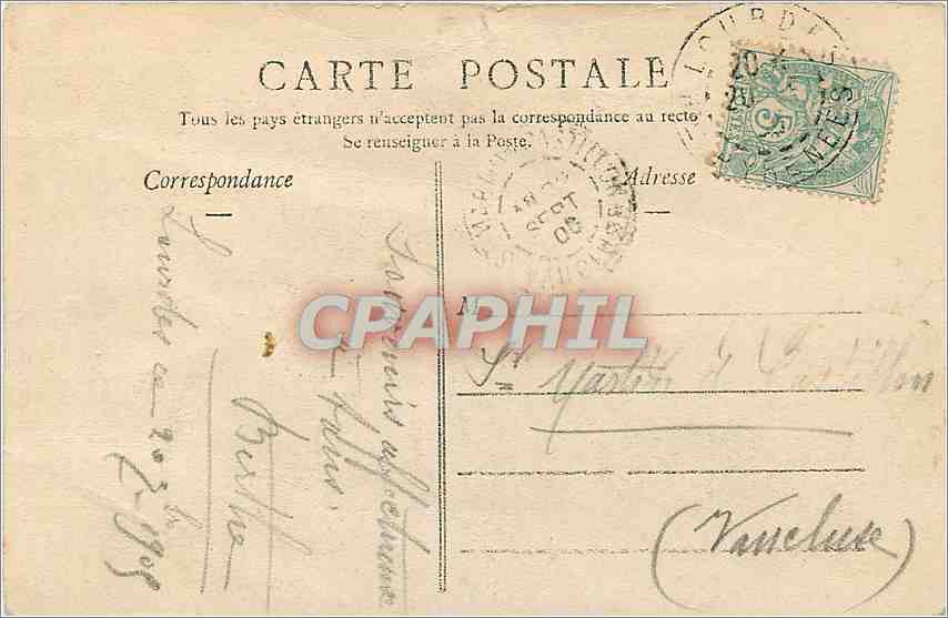 CPA Lourdes Vue generale  — Verso