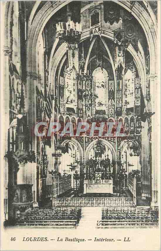 CPA Lourdes La Basilique Interieur 