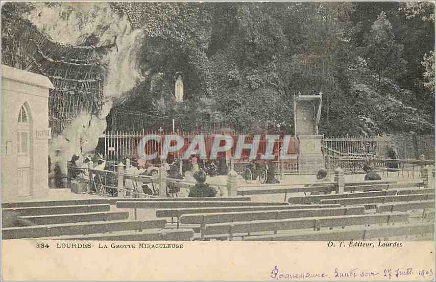 CPA Lourdes La Grotte Miraculeuse 