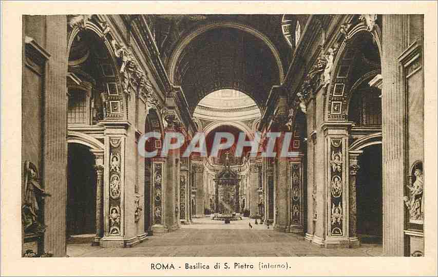 CPA Roma Basilica di S Pietro interno 