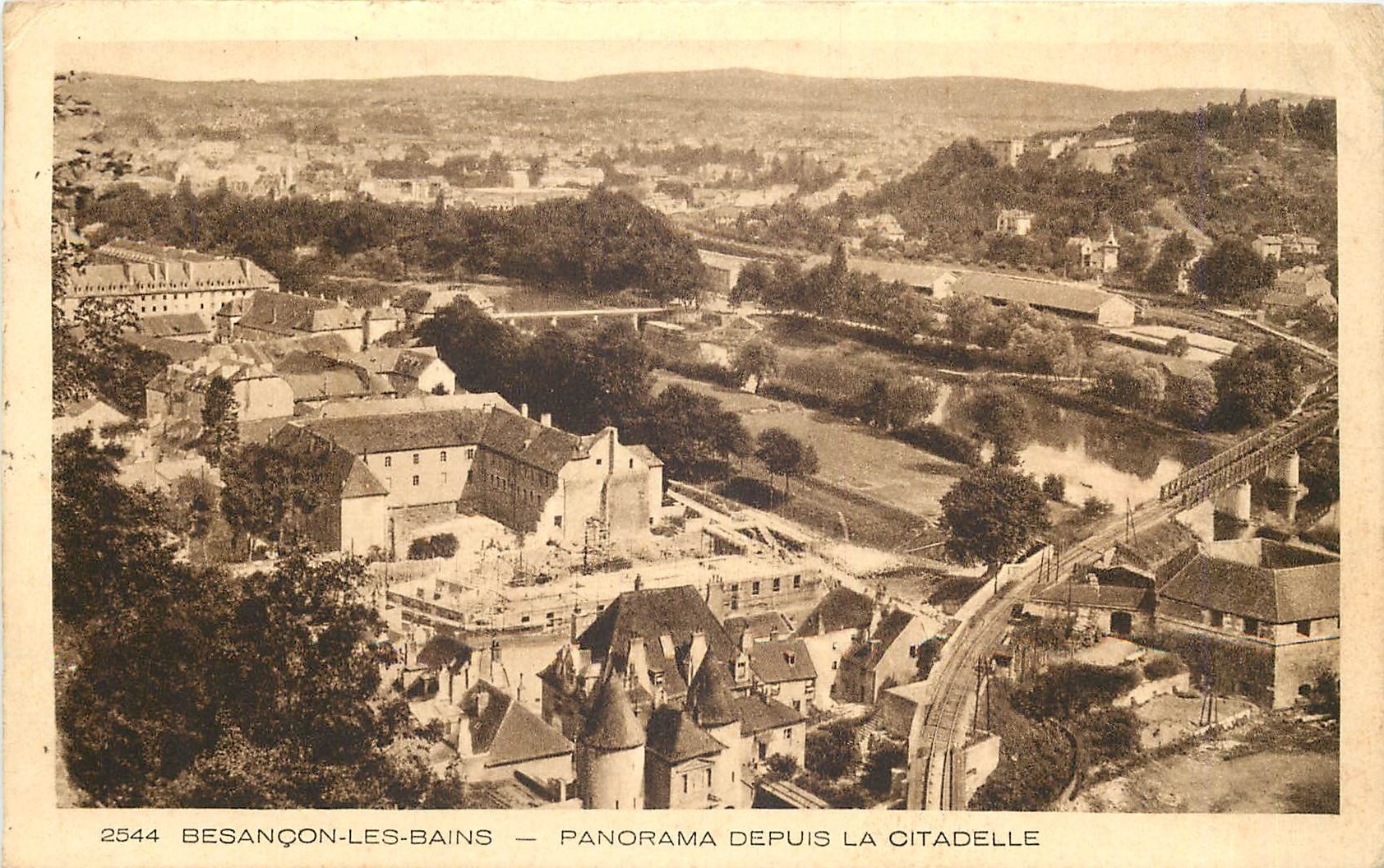 CPA Besancon les Bains Panorama Depuis La Citadelle 