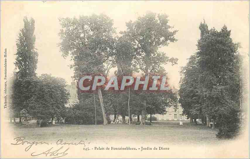 Palacio de Fontainebleau - Jardín de Diana — Thibault, editores, Fontainebleau-Nelun, n°145