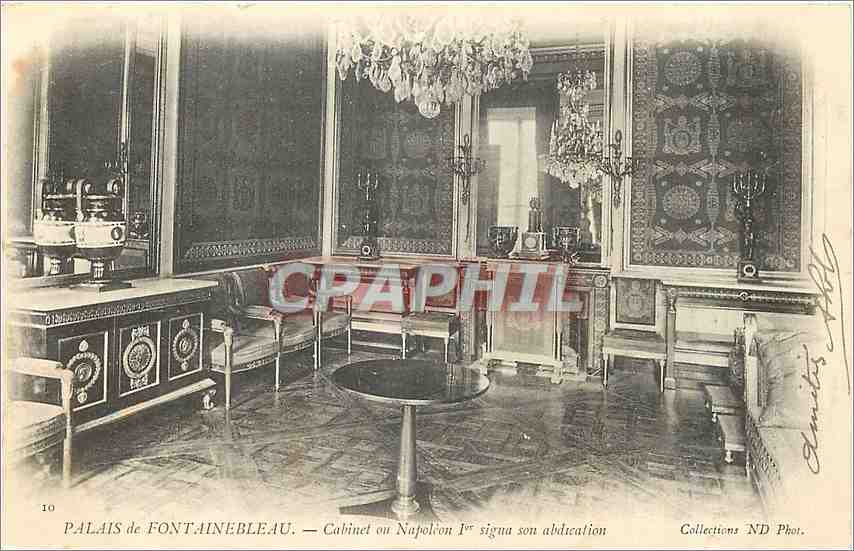 Schloss Fontainebleau — Cabinet, in dem Napoleon I. seine Abdankung unterschrieb — Sammlung ND Phot. Nr. 10