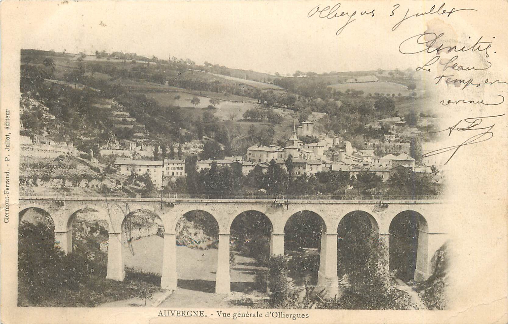 Olliergues - Vue générale d'Olliergues — Clermont-Ferrand - P. Juliot, éditeur