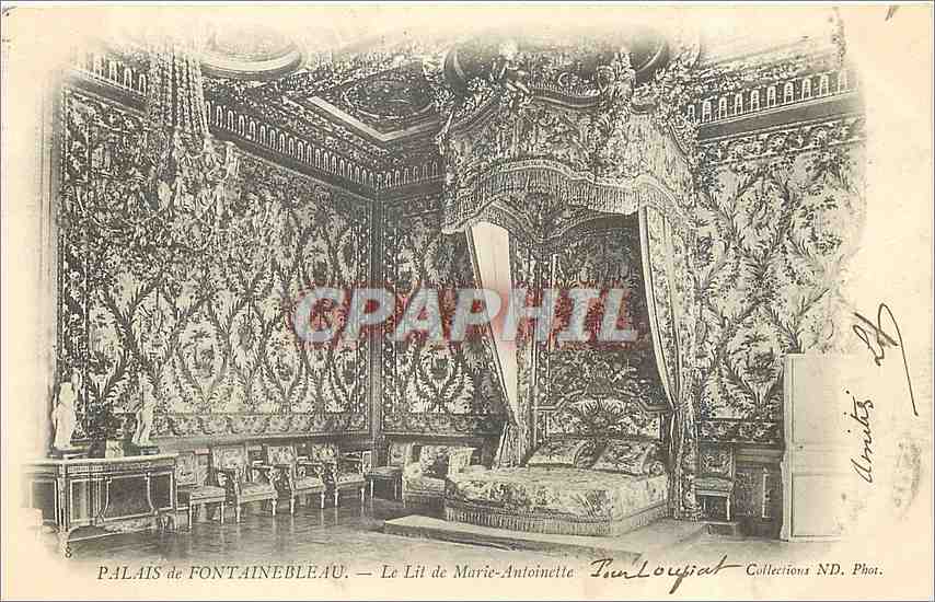 Palais de Fontainebleau — Le Lit de Marie-Antoinette — Pin'Louisat Collections ND. Phot.