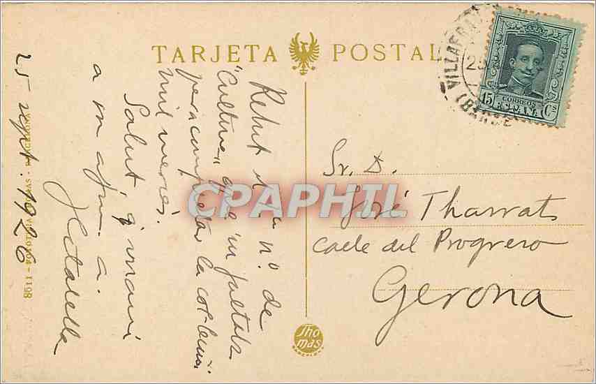 CPA Villafranca del Panades Ex Palacio de los Reyes de Aragon Pation  — Back