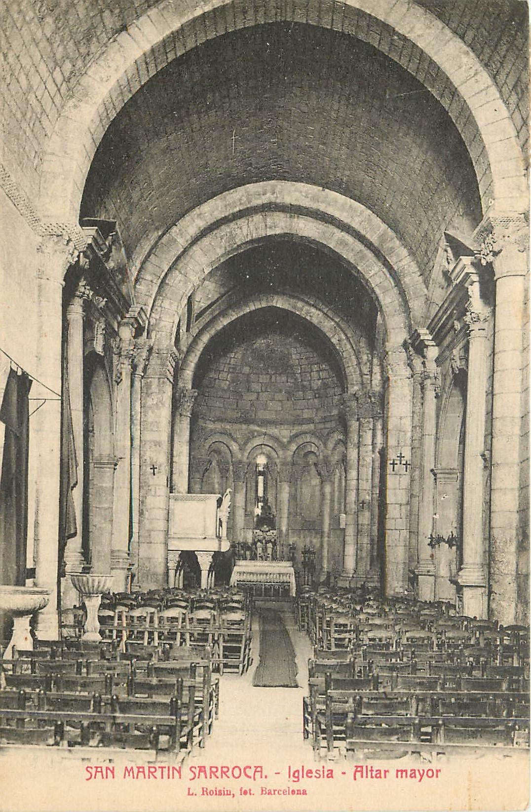 CPA San Martin Sarroca Iglesia Altar mayor 