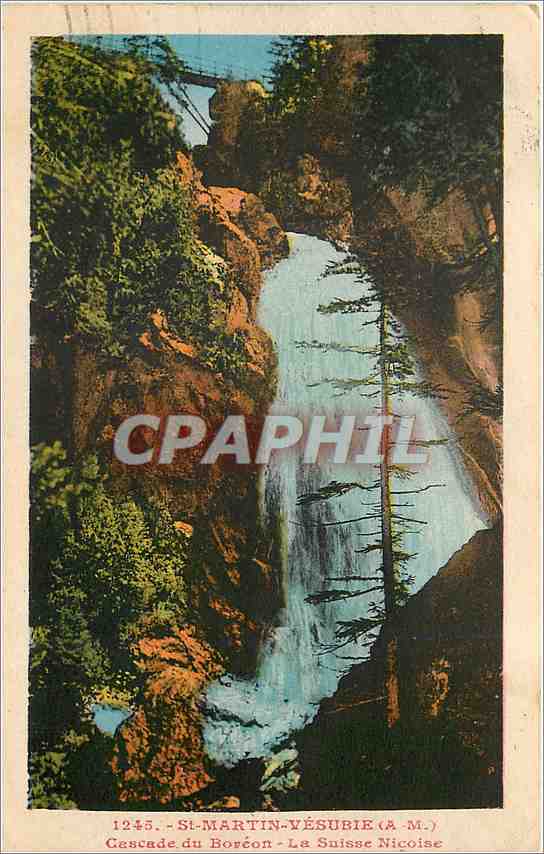 CPA St Martin Vesubie AM Cascade du Boreon La Suisse Nicoise 