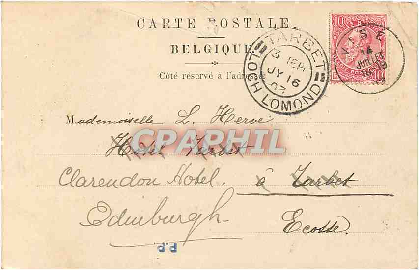 CPA Vise College Saint Hadeliu vu de la gare  — Back