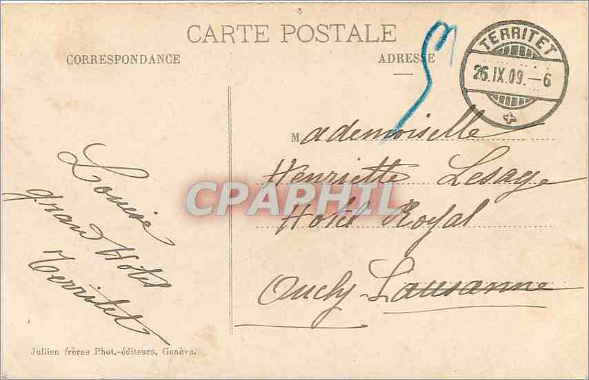 CPA Geneve Le Port Bateaux — Verso