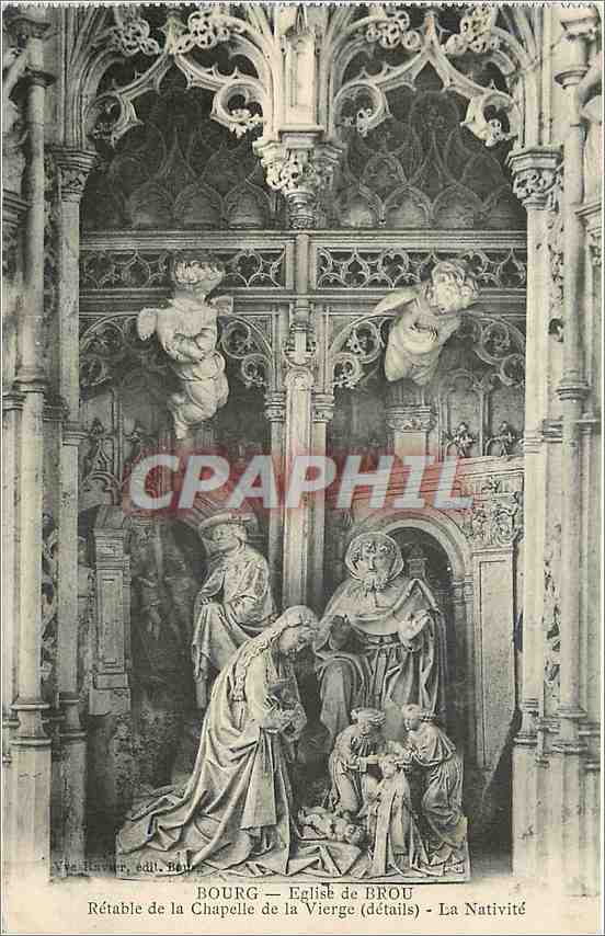CPA Bourg Eglise de Brou Retable de la Chapelle de la Vierge La Nativite 