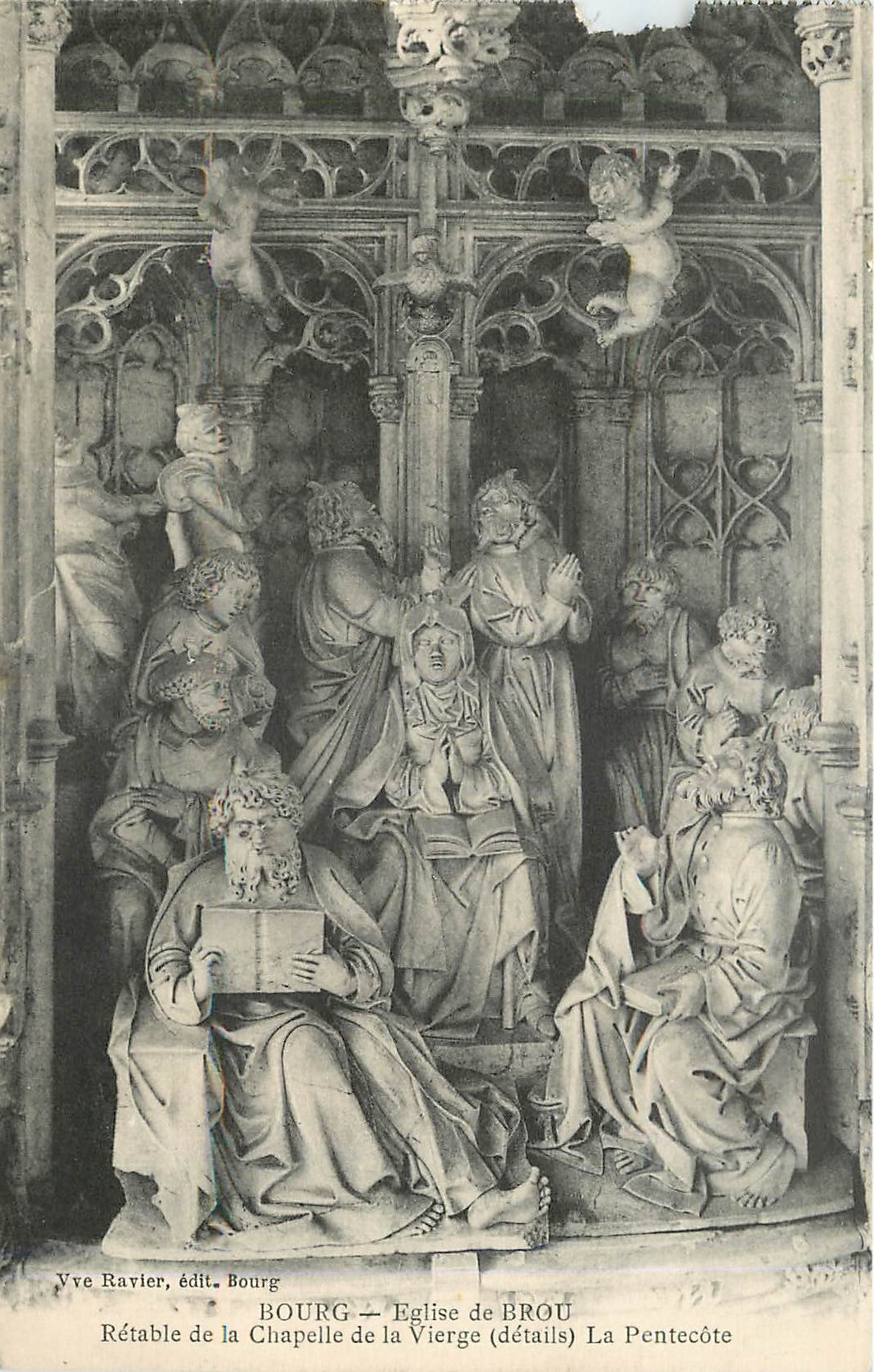 CPA Bourg Eglise de Brou Retable de la Chapelle de la Vierge La Pentecote 