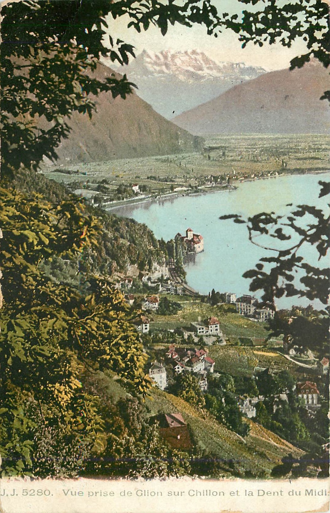 CPA Vue prise de Giton sur Chillon et la Dent du Midi 
