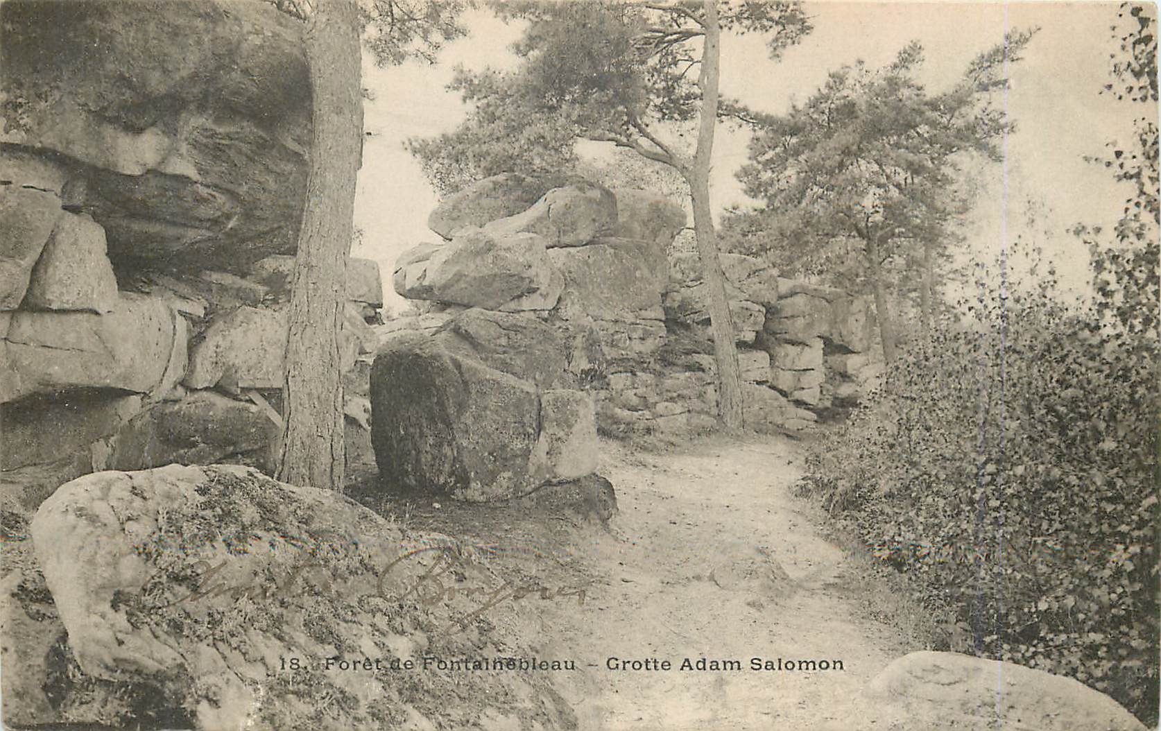 Grotte Adam Salomon — Forêt de Fontainebleau — Éditeur Bonjou