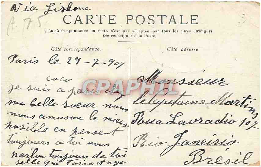 CPA Paris La Colonne Vendome  — Verso