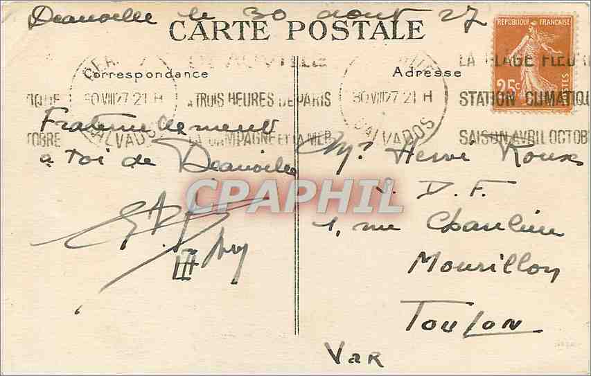 Deauville — Le Casino et les Jardins — Éditeur CPAPHIL, n° 405 — Rückseite