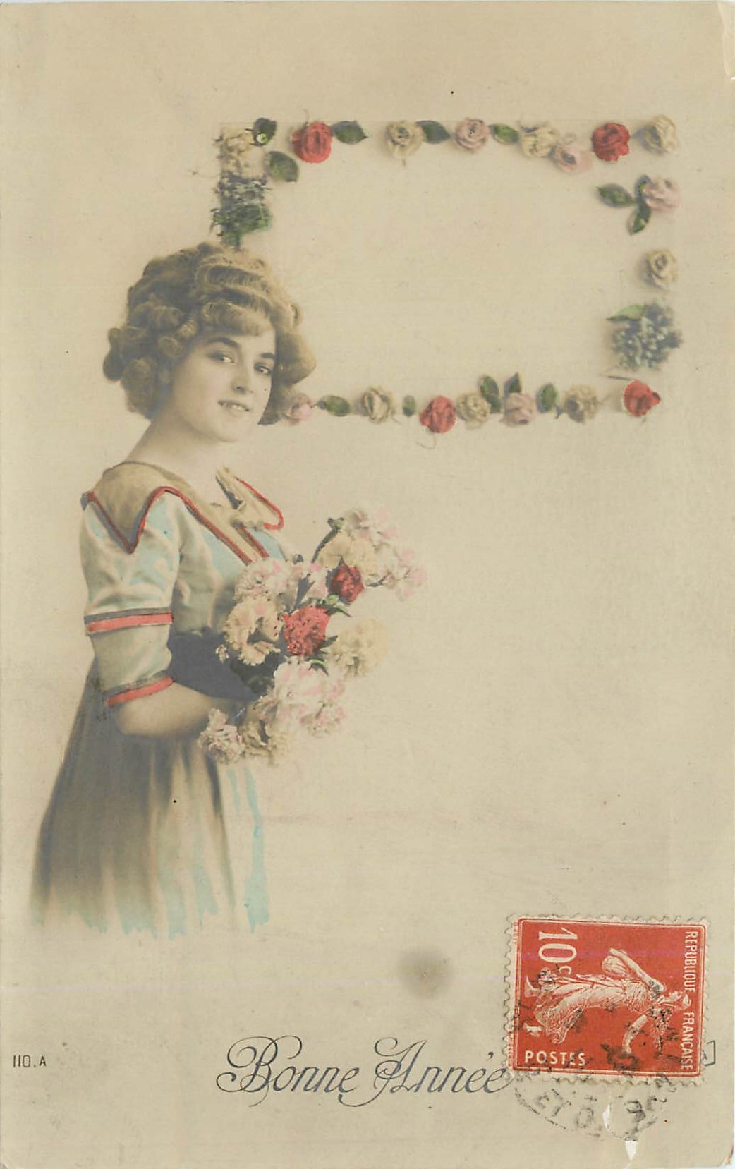 CPA Bonne Annee Femme