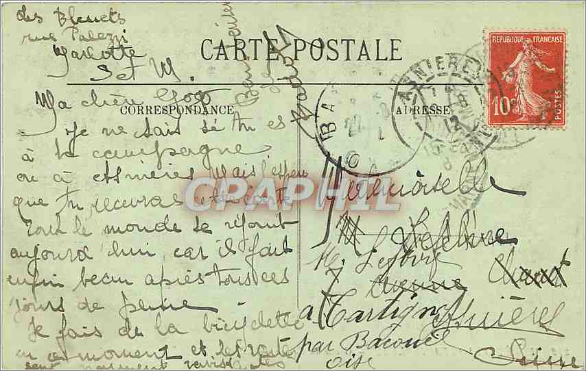 Foresta di Fontainebleau — Grotta del Cameo — LL. — N° 212 — Verso