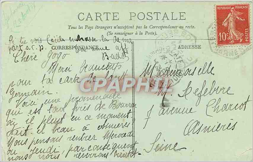 Fontainebleau — Die Forêt — Das Fées-See — LL. — Nr. 116 — Rückseite