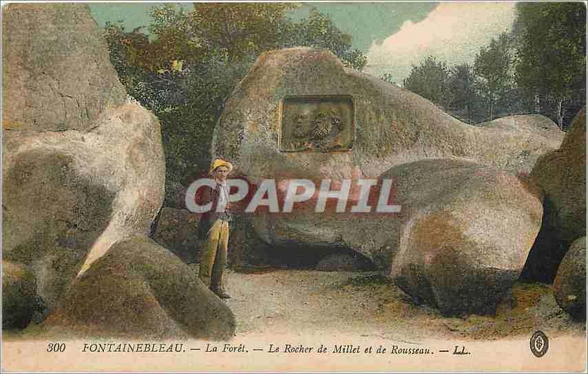 Fontainebleau — La Forêt — El Rocher de Millet y Rousseau — Editor L.L. n°300