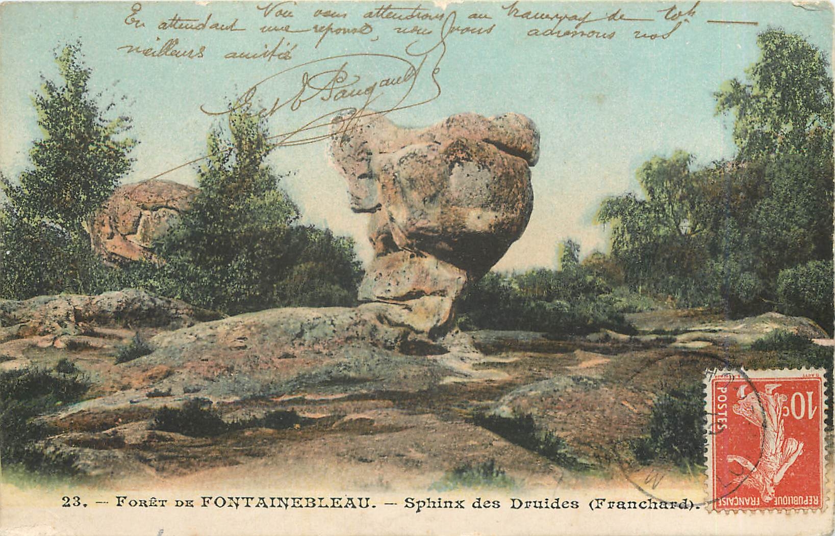 Forêt de Fontainebleau — Sphinx des Druides (Tranchard) — éditeur non identifié, n° 23
