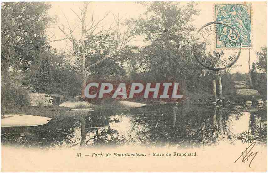 Wald von Fontainebleau — Mare de Franchard — unbekannter Verleger, Nr. 47