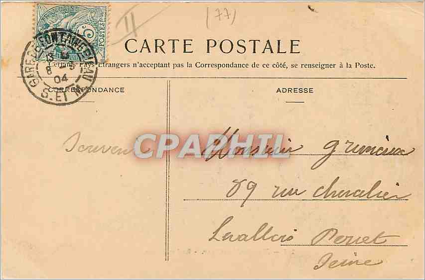 Fontainebleau-Avon — Rocher d'Avon — A. Siron, Verlag, Barhazon (S.-et-M.) — Rückseite