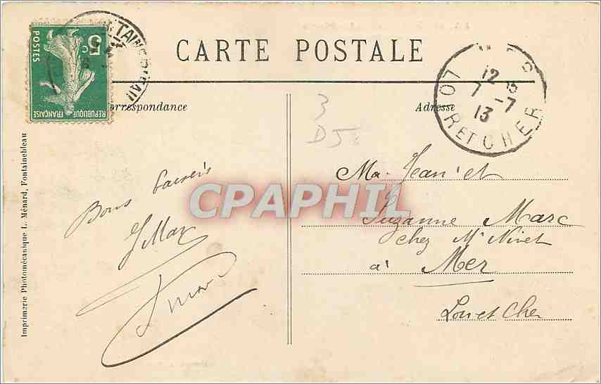 Forêt de Fontainebleau — La Mare de Franchard — Künstlerische Sammlung L.M. — Rückseite