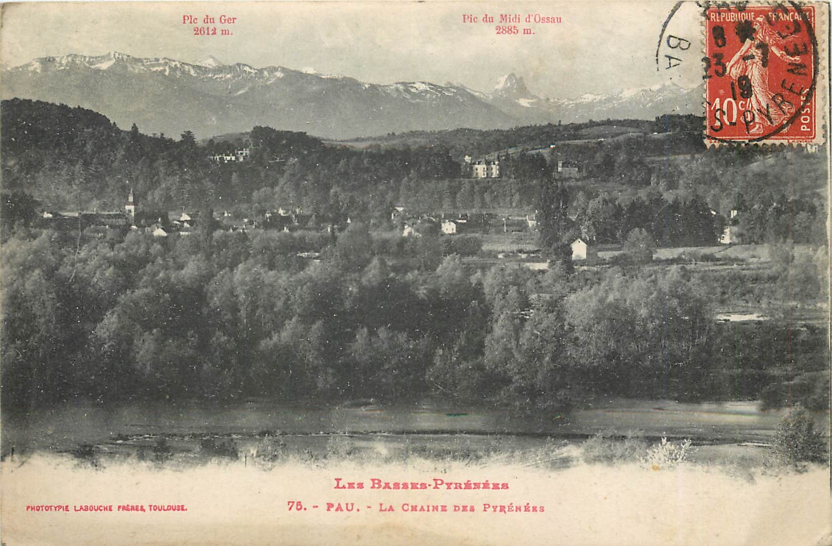 Les Basses-Pyrénées — La Chaîne des Pyrénées — Phototypie Labouche Frères, Toulouse