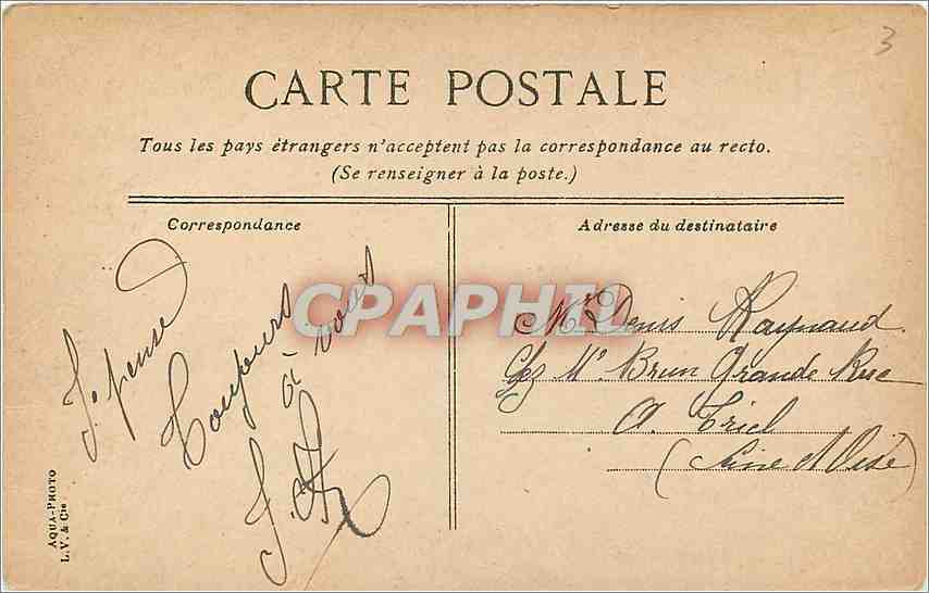 CPA Paris Bois de Boulogne La Cascade  — Rückseite