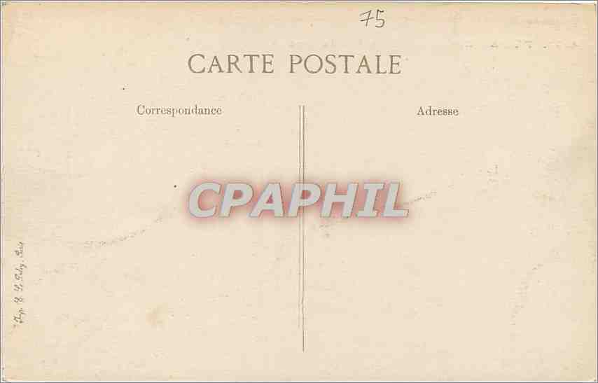 CPA Paris Cascade du Bois de Boulogne  — Rückseite