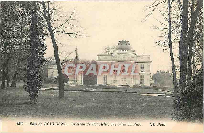 CPA Bois de Boulogne Chateau de Bagatelle vue prise du Parc 