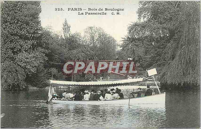 CPA Paris Bois de Boulogne La Passerelle Bateau