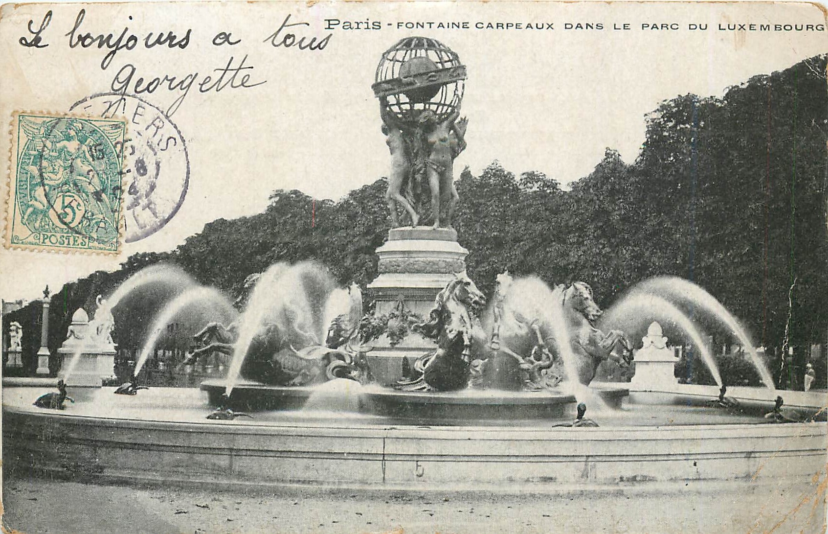CPA Paris Fontaine Carpeaux dans le Parc du Luxembourg 